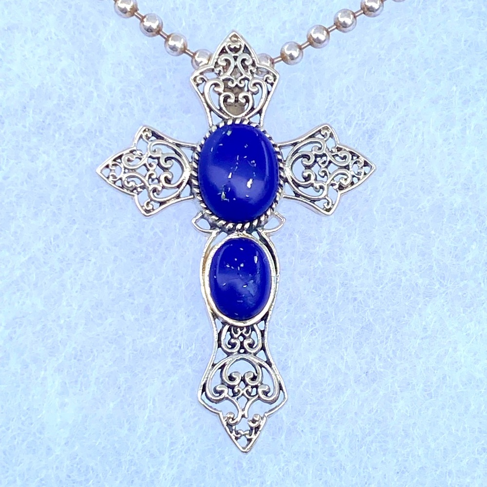 Lapis lazuli cross necklace